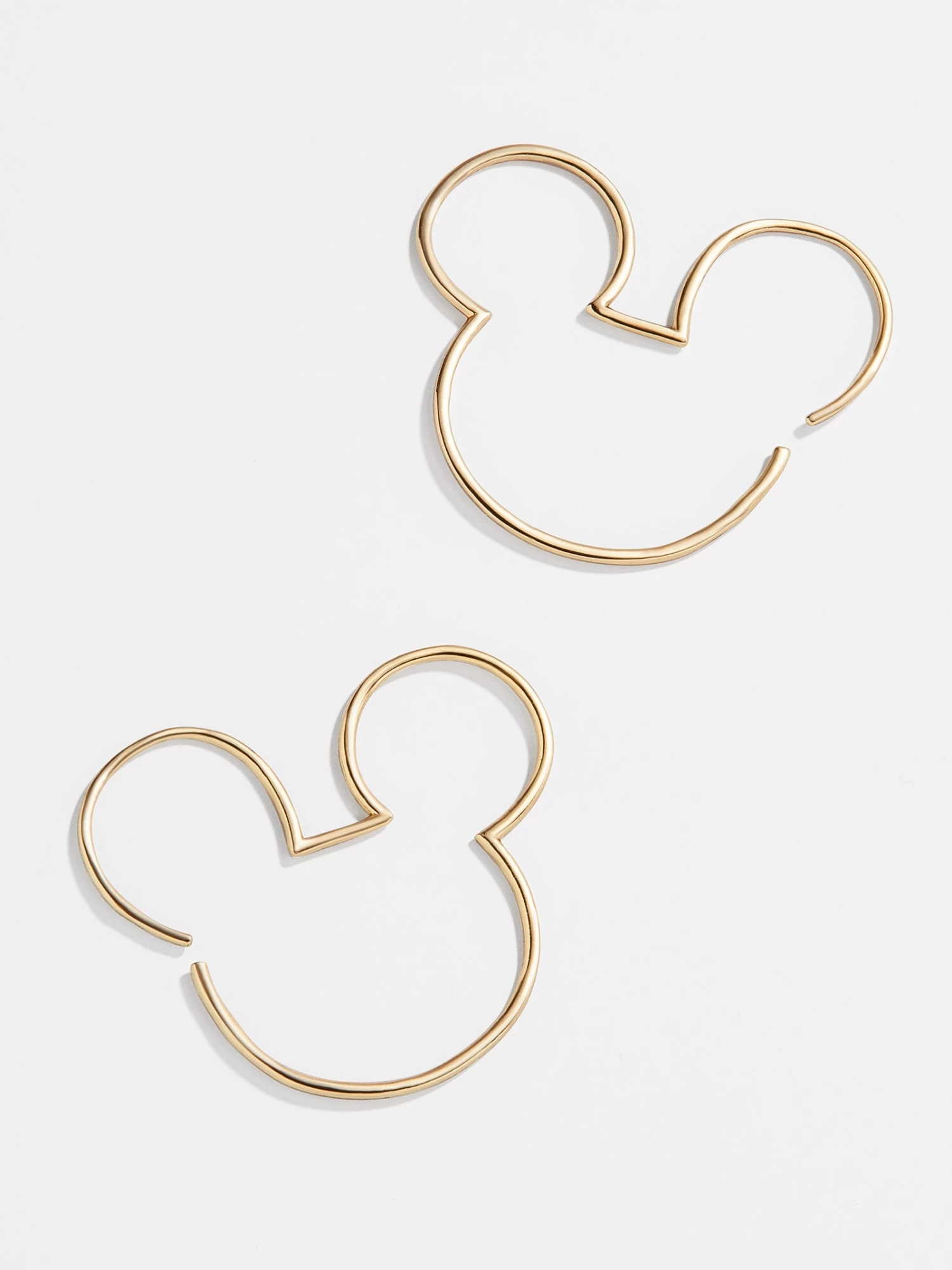 Mickey Mouse Disney 18K Gold Sterling Silver Threader Hoop Earrings - Gold 3 Mickey Mouse Disney 18K Gold Sterling Silver Threader Hoop Earrings - Gold