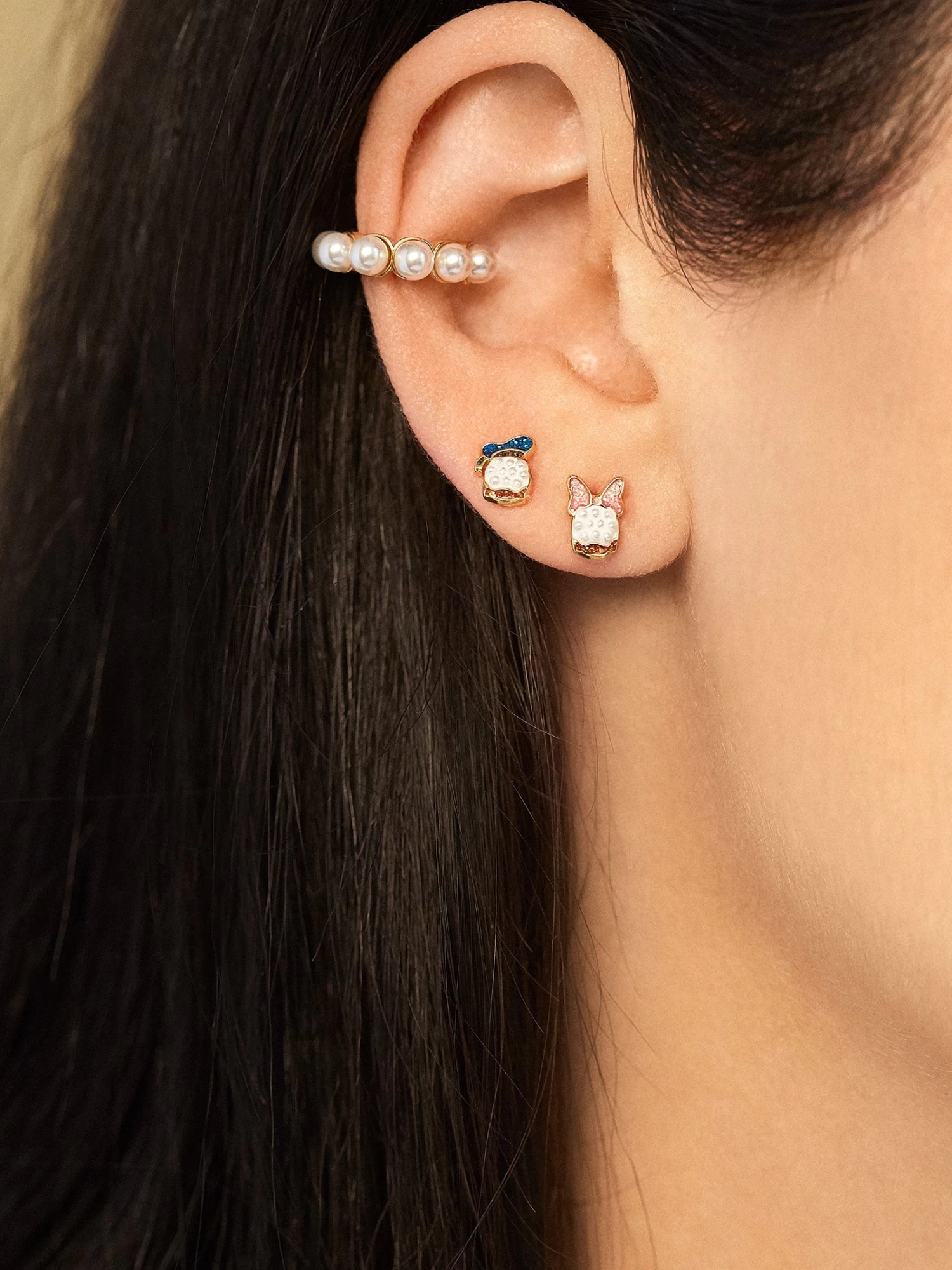 Disney Friends Forever 18K Gold Sterling Silver & Cubic Zirconia Earring Set - Multi 4 Disney Friends Forever 18K Gold Sterling Silver & Cubic Zirconia Earring Set - Multi - Image 2