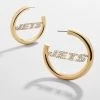 New York Jets NFL Logo Gold Hoops - New York Jets