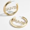 New Orleans Saints Logo Gold Hoops - New Orleans Saints -Baublebar 58815 G 01