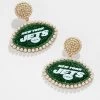New York Jets NFL Statement Stud Drop Earrings - New York Jets