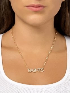 New Orleans Saints NFL Gold Chain Necklace - New Orleans Saints -Baublebar 58892 m