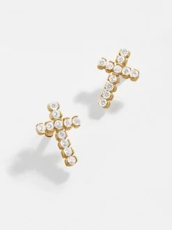 Agape 18K Gold Earrings - Clear/Gold
