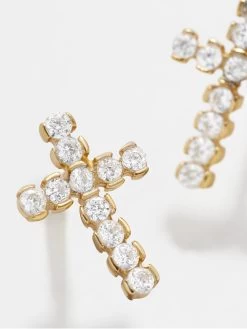 Agape 18K Gold Earrings - Clear/Gold -Baublebar 59856 g 02