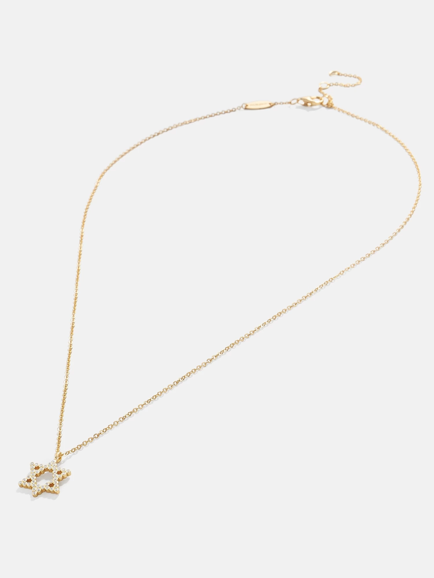 Star Of David 18K Gold Necklace - Clear/Gold 5 Star Of David 18K Gold Necklace - Clear/Gold - Image 3