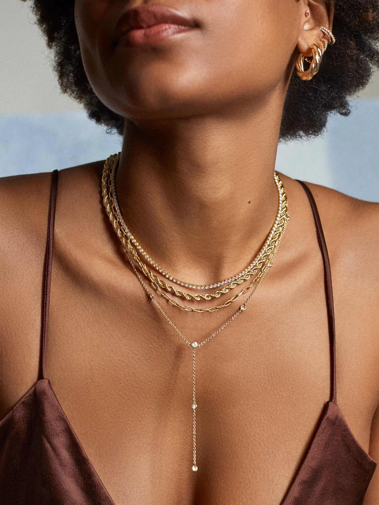 Maya Necklace - Clear/Gold 4 Maya Necklace - Clear/Gold - Image 2