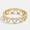 Mickey Mouse Outline 18K Gold Plated Sterling Silver Ring - Pavé -Baublebar 62145 G 01