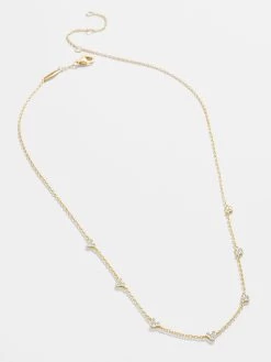 Mickey Mouse Outline 18K Gold Plated Sterling Silver Necklace - Clear/Gold -Baublebar 62161 G 01