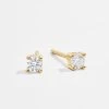 Rene 18K Gold Round Cut Earrings - Clear -Baublebar 62171 g 01
