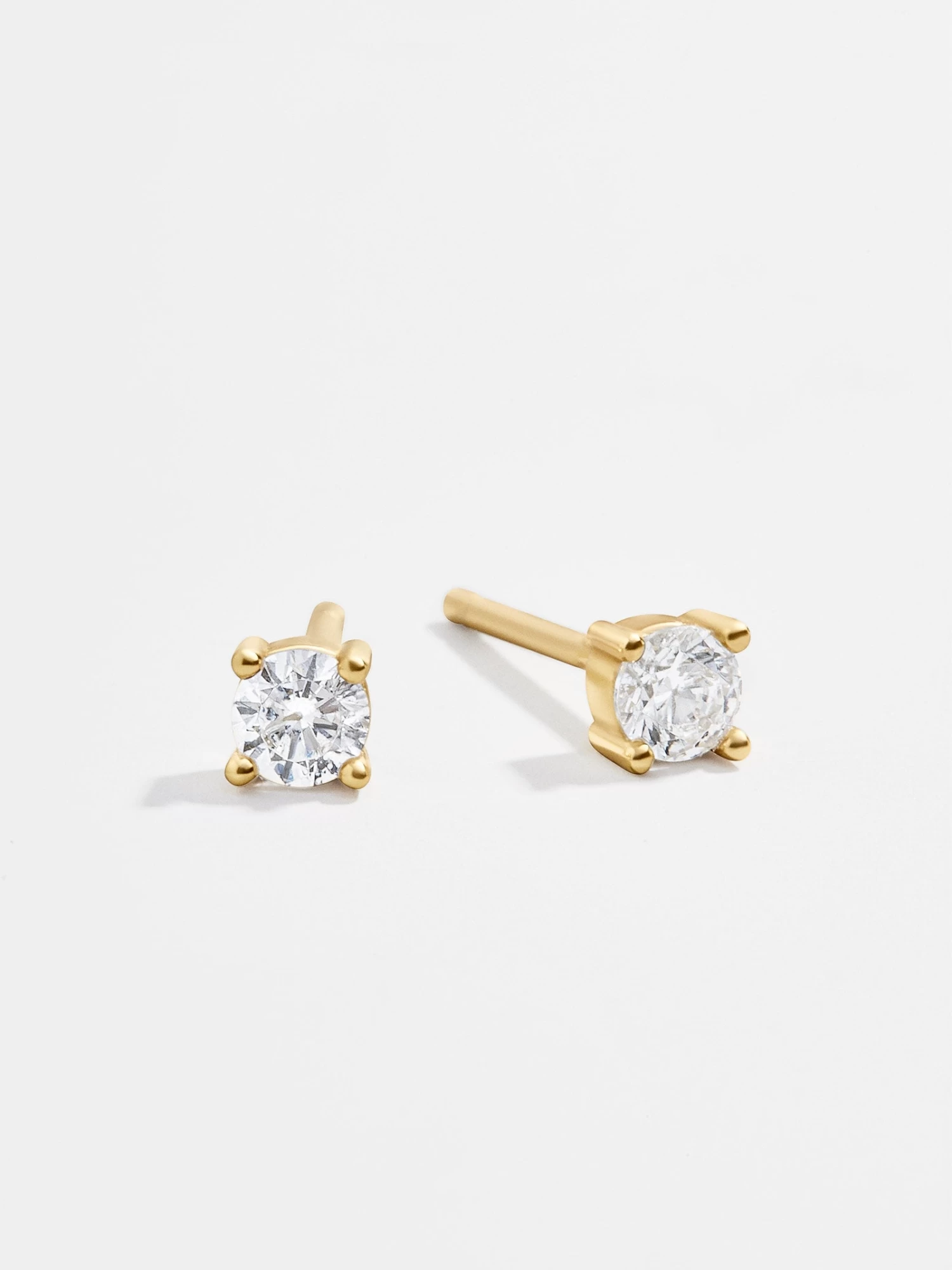 Rene 18K Gold Round Cut Earrings - Clear 3 Rene 18K Gold Round Cut Earrings - Clear
