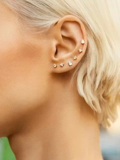 Rene 18K Gold Earrings - Clear/Gold -Baublebar 62173 m