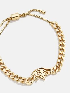 Baltimore Ravens NFL Gold Curb Chain Bracelet - Baltimore Ravens