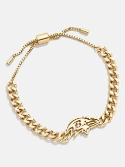 Baltimore Ravens NFL Gold Curb Chain Bracelet - Baltimore Ravens -Baublebar 62870 G 02