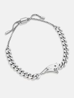 New England Patriots NFL Silver Curb Chain Bracelet - New England Patriots -Baublebar 62888 G 02