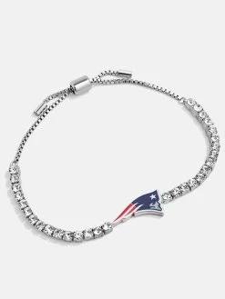 New England Patriots NFL Silver Tennis Bracelet - New England Patriots 7 New England Patriots NFL Silver Tennis Bracelet - New England Patriots -Baublebar 62902 G 02
