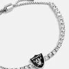 Las Vegas Raiders NFL Silver Tennis Bracelet - Las Vegas Raiders 2 Las Vegas Raiders NFL Silver Tennis Bracelet - Las Vegas Raiders -Baublebar 62913 G 01
