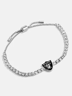 Las Vegas Raiders NFL Silver Tennis Bracelet - Las Vegas Raiders 7 Las Vegas Raiders NFL Silver Tennis Bracelet - Las Vegas Raiders -Baublebar 62913 G 02