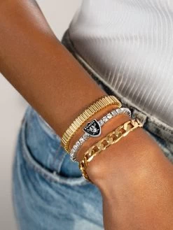 Las Vegas Raiders NFL Silver Tennis Bracelet - Las Vegas Raiders 6 Las Vegas Raiders NFL Silver Tennis Bracelet - Las Vegas Raiders -Baublebar 62913 m
