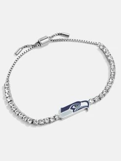 Seattle Seahawks NFL Silver Tennis Bracelet - Seattle Seahawks -Baublebar 62918 G 02