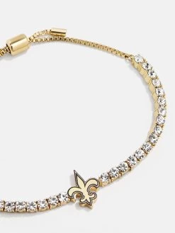 New Orleans Saints NFL Gold Tennis Bracelet - New Orleans Saints