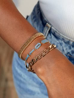 Los Angeles Chargers NFL Gold Slogan Bracelet - Los Angeles Chargers 5 Los Angeles Chargers NFL Gold Slogan Bracelet - Los Angeles Chargers -Baublebar 62950 m