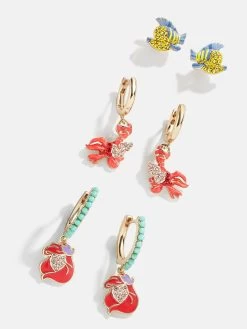 The Little Mermaid Disney Princess Earring Set - Red