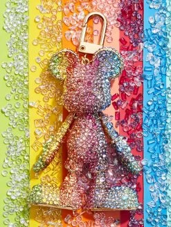 Mickey Mouse Disney Bag Charm - Rainbow Stripe