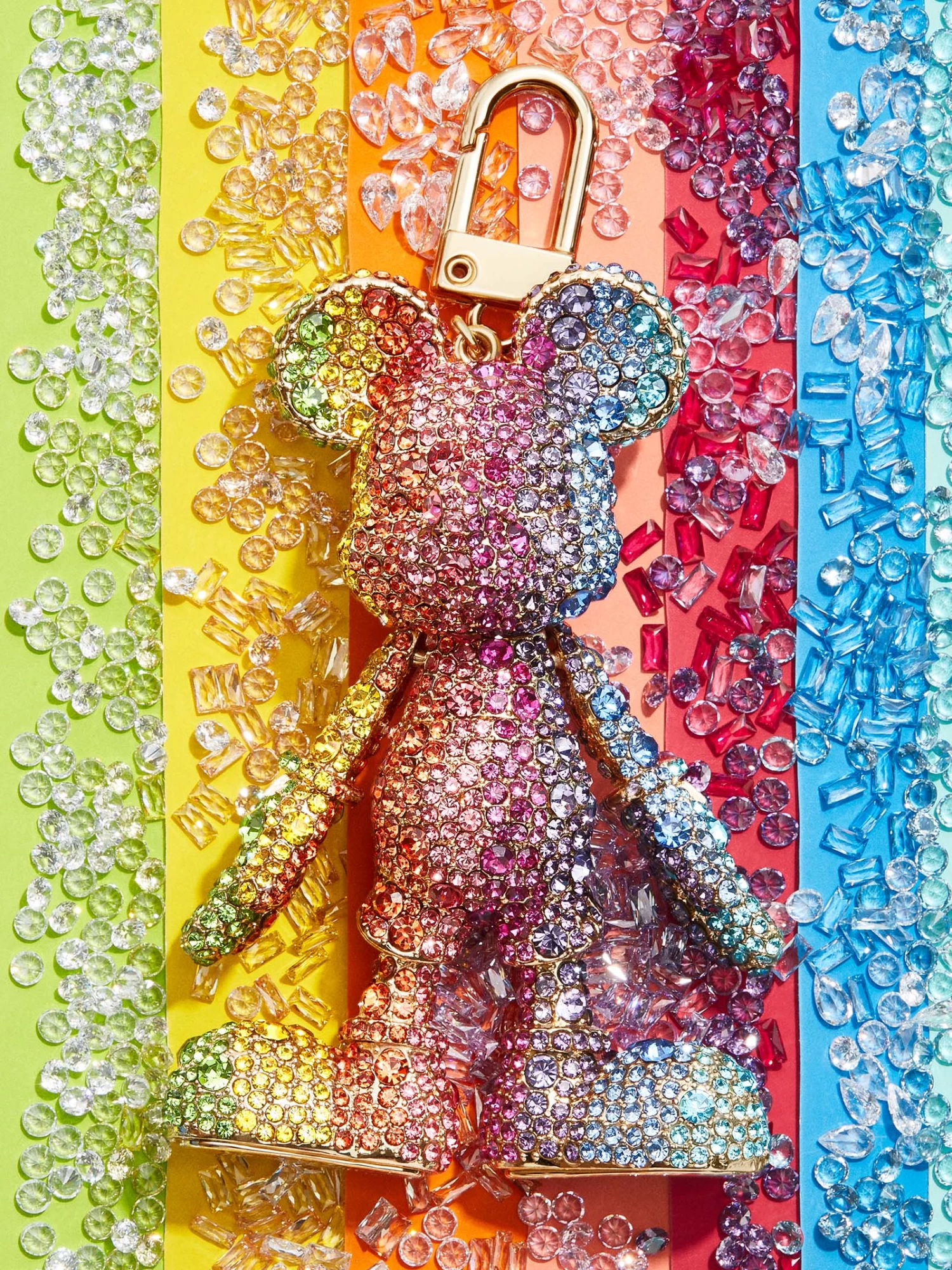 Mickey Mouse Disney Bag Charm - Rainbow Stripe 3 Mickey Mouse Disney Bag Charm - Rainbow Stripe