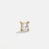 Solid Gold & Diamond Princess Cut Earring - Clear/Gold -Baublebar 64117 G 01