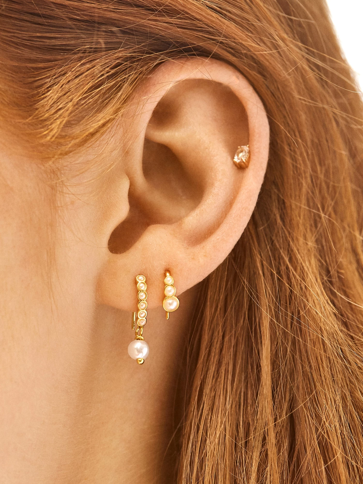 Lucia 18K Gold Earring Set - Gold 4 Lucia 18K Gold Earring Set - Gold - Image 2