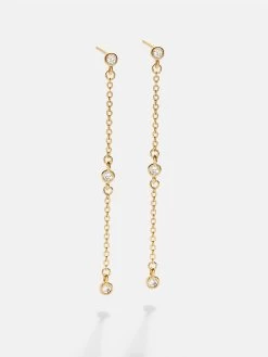 Ophelia 18K Gold Earrings - Clear/Gold
