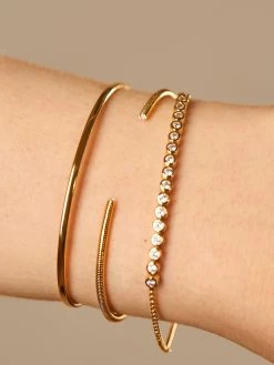 Sophie 18K Gold Tennis Bracelet - Clear/Gold -Baublebar 64312 m