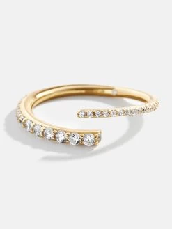 Nicole 18K Gold Ring - Clear/Gold