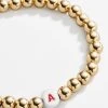 Initial Pisa Beaded Bracelet - White 2 Initial Pisa Beaded Bracelet - White -Baublebar 75100 G 01 v3