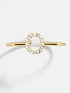 14K Gold & Diamond Initial Ring - Clear/Gold -Baublebar 81563sk G O