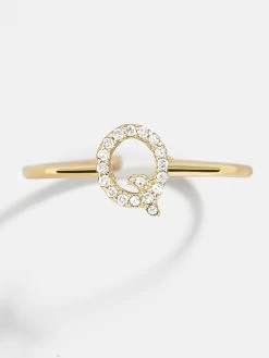 14K Gold & Diamond Initial Ring - Clear/Gold -Baublebar 81563sk G Q