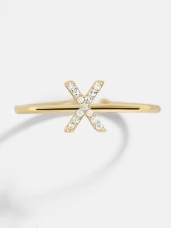 14K Gold & Diamond Initial Ring - Clear/Gold -Baublebar 81563sk G X