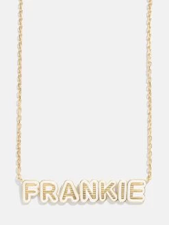 18K Gold Enamel Custom Nameplate Necklace 21 18K Gold Enamel Custom Nameplate Necklace -Baublebar 95958 G White