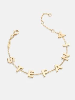 18K Gold Custom Spaced Letter Name Bracelet - Large 10 18K Gold Custom Spaced Letter Name Bracelet - Large -Baublebar 95959 G 01