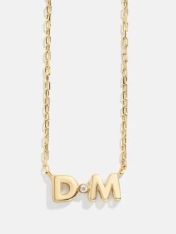 18K Gold Double Initial Birthstone Custom Necklace -Baublebar 95960 G 04