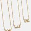 18K Gold Double Initial Birthstone Custom Necklace