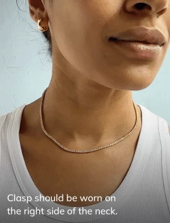 Bennett 18K Gold Tennis Necklace - 18K Gold Plated Sterling Silver -Baublebar Bennetw Text 2 f799fdc5 d739 4da3 a7f2 81a5fea95413