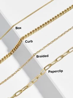 14K Gold Custom Nameplate Necklace - Gold -Baublebar Custom Chains G 02 v2 51977