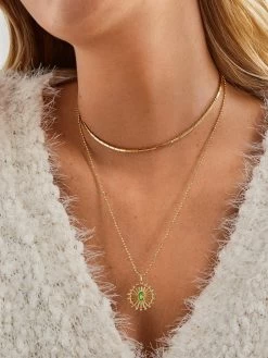 Sunburst 18K Gold Custom Reversible Necklace -Baublebar Medallion Circle m1