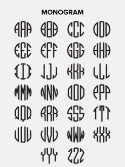 Monogram Custom Blanket - Natural / Beige -Baublebar Monogram 102622 RoundMonogram