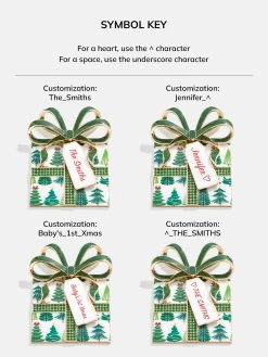 Pining For Presents Custom Ornament - Green Print 12 Pining For Presents Custom Ornament - Green Print -Baublebar PDP CustomOrnament Present Green