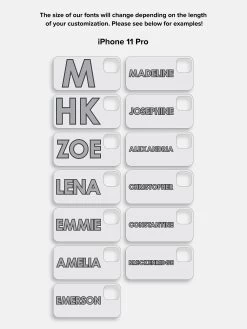 Block Font Custom IPhone Case - Black/White -Baublebar StackedBlock FontSize 11pro
