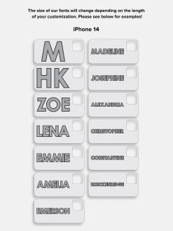 Block Font Custom IPhone Case - Black/White -Baublebar StackedBlock FontSize 14