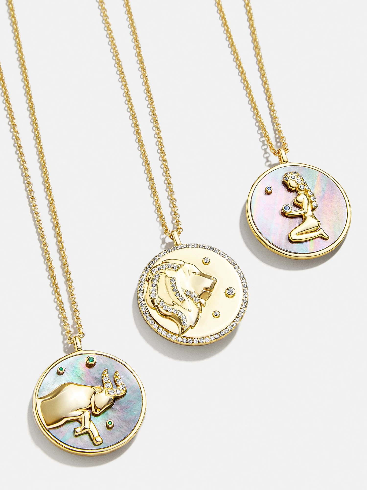 Zodiac 18K Gold Medallion Necklace 3 Zodiac 18K Gold Medallion Necklace
