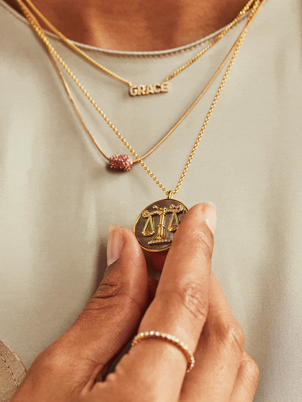 Zodiac 18K Gold Medallion Necklace 4 Zodiac 18K Gold Medallion Necklace - Image 2